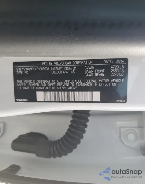 2015 Volvo S60 Premier+ из США, поврежденный, VIN YV140MFC4F1306934